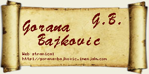 Gorana Bajković vizit kartica
